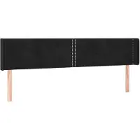 vidaXL Hoofdbord met randen 203x16x78/88 cm fluweel zwart