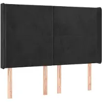 vidaXL Hoofdbord met randen 147x16x118/128 cm fluweel zwart