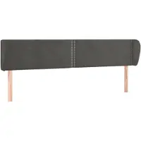 vidaXL Hoofdbord met randen 183x23x78/88 cm fluweel donkergrijs