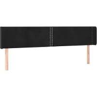 vidaXL Hoofdbord met randen 183x16x78/88 cm fluweel zwart