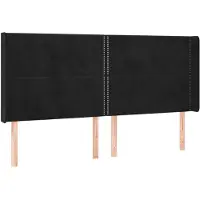 vidaXL Hoofdbord met randen 203x16x118/128 cm fluweel zwart