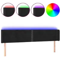 vidaXL Hoofdbord LED 183x16x78/88 cm fluweel zwart