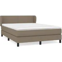 vidaXL Boxspring met matras stof taupe 140x200 cm