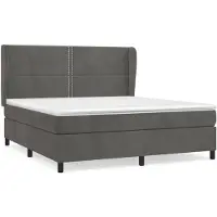 vidaXL Boxspring met matras fluweel donkergrijs 180x200 cm