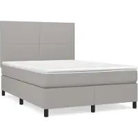 vidaXL Boxspring met matras stof lichtgrijs 140x190 cm