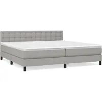 vidaXL Boxspring met matras stof lichtgrijs 200x200 cm