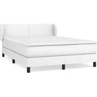 vidaXL Boxspring met matras kunstleer wit 140x190 cm