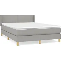 vidaXL Boxspring met matras stof lichtgrijs 140x200 cm