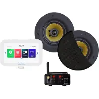 Aquasound N-Joy Connect n-joy connect badkamerradio - controller (ipx7) - wand lader - samba speakerset zwart - bluetooth versterker / 50 watt / 230v/12v EMN50-SZ