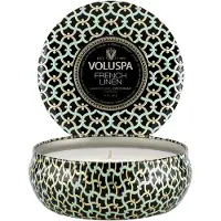 Voluspa Maison Noir 3-wick Tin geurkaars 40 uur French Linen