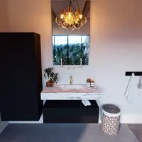 Mondiaz Alan DLux badmeubel 100cm urban 1 lade met wastafel glace midden 1 kraangat