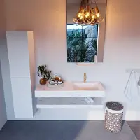 Mondiaz Alan DLux planchet 120cm met wastafel rechts 1 kraangat ostra