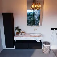 Mondiaz Alan DLux badmeubel 120cm urban 2 lades met wastafel glace rechts zonder kraangat