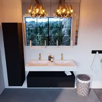 Mondiaz Alan DLux badmeubel 120cm urban 2 lades met wastafel opalo dubbel 2 kraangaten