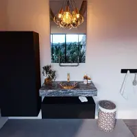 Mondiaz Alan DLux badmeubel 100cm urban 1 lade met wastafel lava midden 1 kraangat