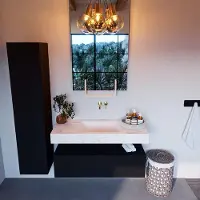 Mondiaz Alan DLux badmeubel 110cm urban 1 lade met wastafel ostra midden zonder kraangat
