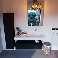 Mondiaz Alan DLux badmeubel 120cm urban 1 lade met wastafel frappe rechts zonder kraangat