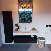 Mondiaz Alan DLux badmeubel 120cm urban 1 lade met wastafel opalo midden 1 kraangat