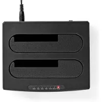Nedis Docking Station voor Harde Schijf | USB 3.2 Gen1 | USB Type-A | 2 Schijven | 2.5 / 3.5 " | USB 3.2 Gen1 | Docking | Desktop - HDDUDB3210BK