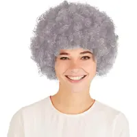 TecTake dressforfun - pruik clown Afro grijs - verkleedkleding kostuum halloween verkleden feestkleding carnavalskleding carnaval feestkledij partykleding - 303641