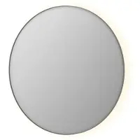 Ink SP17 Spiegel Rond In Kader 120cm Indirecte LED - Geborsteld RVS - Glas - Rond - Spiegels, Badkamerspiegels - 8718835159566