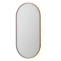 Ink SP21 Spiegel Ovaal In Kader 60x120cm Indirecte LED - Geborsteld Koper - Glas - Ovaal - Spiegels, Badkamerspiegels - 8718835159719