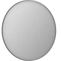 Ink SP15 Spiegel Rond 100cm Met Kader - Geborsteld RVS - Aluminium - Glas - Rond - Spiegels - Badkamerspiegels - 8718835159443