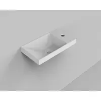 Boss & Wessing Fontein bws rechthoekig cast marble 40x22x10.6 cm glans wit