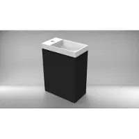 Boss & Wessing Fonteinkast bws mat zwart met marble fontein mat wit