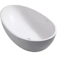 Boss & Wessing Vrijstaand bad crosstone solid surface 176x96x51 cm mat wit