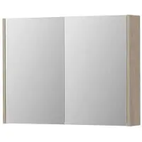 Ink SPK1 Spiegelkast 2 Deuren - 80x60cm - Ivoor Eiken - Spiegels, Spiegelkasten - 8718835157081