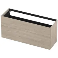 Ink Onderkast 140x45cm - Push To Open - 2 Lades - Ivoor Eiken - Badkamermeubels, Wastafelonderkasten - 8718835156220
