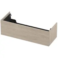 Ink Onderkast 120x45cm - Push To Open - 1 Lade - Ivoor Eiken - Badkamermeubels, Wastafelonderkasten - 8718835156268