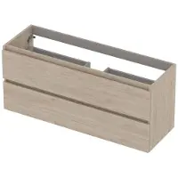 Ink Onderkast - Houten Keerlijst - 2 Laden - Ivoor Eiken - 120x40cm - Badkamermeubels - Wastafelonderkasten - 8718835155995