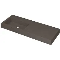 Ink Momento Meubelwastafel 120x45cm Quartz - Links - Zonder Kraangat - Beton - 8718835160340 - Rechthoekig - Wastafels, Meubelwastafels