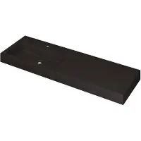Ink Momento Meubelwastafel 140x45cm Quartz - Links - 1 Kraangat - Zwart - 8718835160531 - Rechthoekig - Wastafels, Meubelwastafels