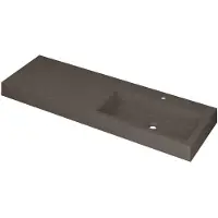 Ink Momento Meubelwastafel 140x45cm Quartz - Rechts - 1 Kraangat - Beton - 8718835160654 - Rechthoekig - Wastafels, Meubelwastafels