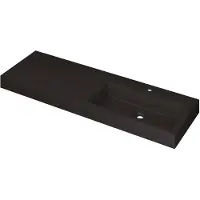Ink Momento Meubelwastafel 140x45cm Quartz - Rechts - 1 Kraangat - Zwart - 8718835160630 - Rechthoekig - Wastafels, Meubelwastafels
