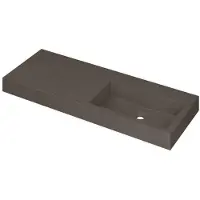 Ink Momento Meubelwastafel 120x45cm Quartz - Rechts - Zonder Kraangat - Beton - 8718835160449 - Rechthoekig - Wastafels, Meubelwastafels