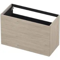 Ink Onderkast 100x45cm - Push To Open - 2 Lades - Ivoor Eiken - Badkamermeubels, Wastafelonderkasten - 8718835156206
