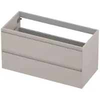 Ink Onderkast - Houten Keerlijst - 2 Laden - Mat Kasjmier Grijs - 100x45cm - Badkamermeubels - Wastafelonderkasten - 8718835147952