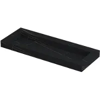 Ink Pitch Meubelwastafel 120x45cm Keramische Slab - Centraal - Zonder Kraangaten - Lauren Black Mat - 8718835129750 - Rechthoekig - Wastafels,