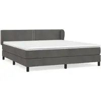 vidaXL Boxspring met matras fluweel donkergrijs 160x200 cm