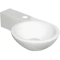 Best design Class fontein 38x23x9,5cm met 1 kraangat links wit