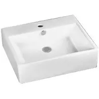Best design Class wastafel 53x41,5x15cm 1 kraangat porselein wit