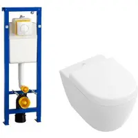 Villeroy & Boch Subway 2.0 compact DirectFlush toiletset - met Wisa reservoir en bedieningsplaat - softclose - met quickrelease - wit 1024232/0704406/1025456/