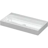 Ink Unit wastafel Porselein zonder kraangat incl. porseleinen click plug 10x80x40cm Glans wit