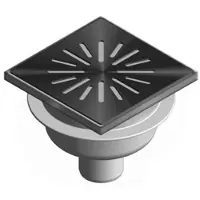 Aquaberg Doucheput abs vloerput rvs rooster rvs sierrand onderaansluiting 50mm 15x15 cm