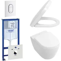 Villeroy & Boch Subway CompactToiletset - directflush - inbouwreservoir - diepspoel wandcloset - bedieningsplaat verticaal - wit 0729205/0729242/1024232/1025456/