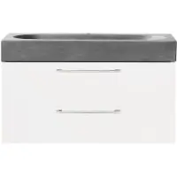 Differnz Somero badkamermeubelset FSC wastafel beton 80 cm hoogglans wit 36.104.92